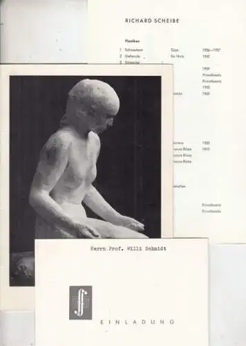 Scheibe, Richard. - W. Robert Huth: Richard Scheibe. W. Robert Huth. Plastik, Bilder, Zeichnungen. - Ausstellung vom 24. September bis 12.Oktober im Rahmen der 10. Berliner Festwochen 1960. 