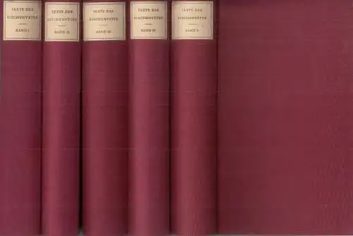 Heilmann, Alfons (Hrsg.) - Heinrich Kraft (Bearb.): Texte der Kirchenväter - Bände I - V der Reihe. Eine Auswahl nach Themen geordnet. 