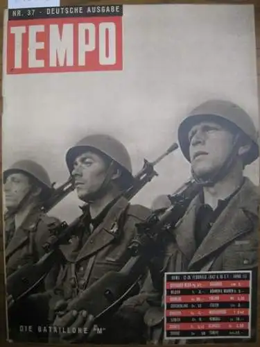 Alberto Mondadori (Hrsg.) / R. Cartoscelli (Red.): Tempo.  Nr. 37. 1942-XX, 12. - 26. Februar. Die Bataillone "M". 