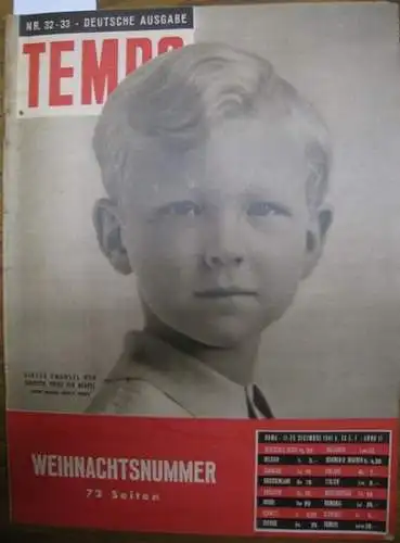 Alberto Mondadori (Hrsg.) / R. Cartoscelli (Red.): Tempo.  Nr. 32 - 33. 1941-XX, 11. - 25. Dezember. Viktor Emanuel von Savoyen, Prinz von Neapel. Weihnachtsnummer mit 72 Seiten. 
