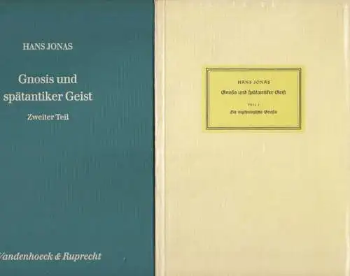 Jonas, Hans   Kurt Rudolph, Rud. Bultmann (Hrsg.): Gnosis und spätantiker Geist. Komplett mit 3 Teilen in 2 Büchern. Teil 1: Die mythologische Gnosis.. 