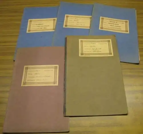 Staatliche Baugewerkschule (Berlin) Neukölln.   Dozenten: Girndt, v. Hammerstein, Brändlein, Mahlin.   Schüler: H. Meitzen, Konvolut mit 5 Mitschriften des Schülers H. Meitzen.. 