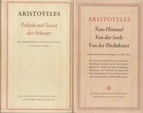 Aristoteles.   eingeleitet und neu übertragen von Olof Gigon: 2 Bände: Vom Himmel. Von der Seele. Von der Dichtkunst / Politik und Staat. Der.. 