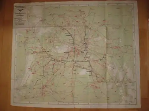 Verkehrskarte mit Fahrplan und Straßenverzeichnis - Ausgabe Mai 1928
