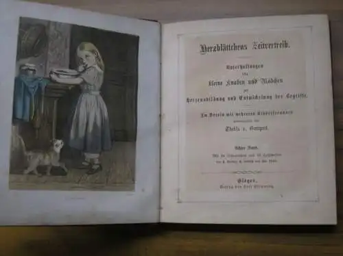 Gumpert, Thekla von (Herausgeberin): Herzblättchens Zeitvertreib. Achter (8.) Band. Unterhaltungen für kleine Knaben und Mädchen zur Herzensbildung und Entwickelung der Begriffe. 