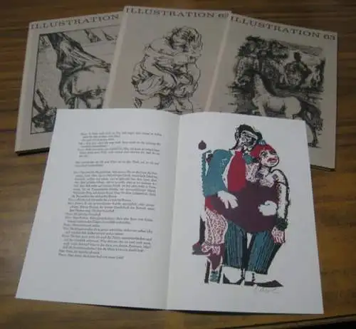 ILLUSTRATION 63: ILLUSTRATION 63. 23. Jahrgang 1986, komplett mit 3 Heften. Zeitschrift für die Buchillustration.   Mit signierter Original Graphik von Wolfgang Defant, Helmut.. 