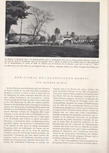 March, Werner (Autor): Der Aufbau des olympischen Dorfes (= Artikel aus: Bauwelt 1936, Heft 26). 