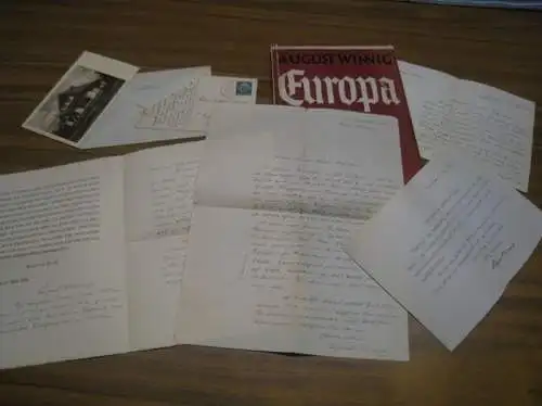 Winnig, August.   Gotthold Müller, Konvolut mit 6 Schriftstücken aus den Jahren 1935   1941, zumeist an Gotthold Müller. Mit einer Buch Beigabe:.. 