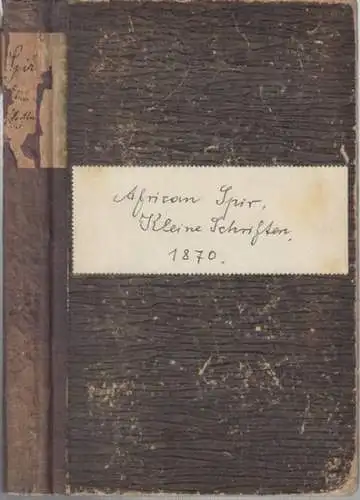 Spir, African (1837-1890): Kleine Schriften. 