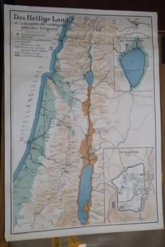 Thomas, Klaus (Zusammenstellung): Das heilige Land ( Maßstab 1 : 250.000 ) als Schauplatz der wichtigsten biblischen Ereignisse. Mit zwei Nebenkarten: See Genezareth / Jerusalem ( 1 : 6000 ). 