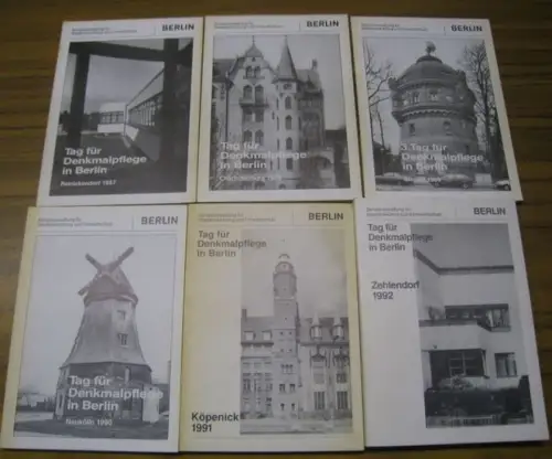 Berlin Zehlendorf.  Senatsverwaltung für Stadtentwicklung und Umweltschutz, Berlin (Hrsg.): Konvolut: 1.   6. Tag für Denkmalpflege.   Reinickendorf 1987 / Charlottenburg 1988.. 
