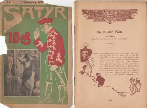 Satyr.   Red.: Eduard Reutzel.   Pompon, A. O. Weber, Georg Busse Palma, Alfred Scholtz, Kikik u. a: Satyr. No. 28. Illustriertes Witzblatt.. 
