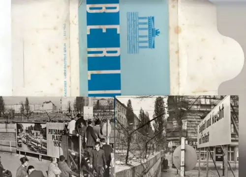 Herausgeber: Landesbildstelle Berlin: Berlin (36 Ansichtskarten).   Motive: Sektorengrenze In Neukölln, Sperrmauer am Potsdamer Platz, Grenzübergang Chausseestraße, Blick in den Ostteil der Stadt, Sperrmauer.. 