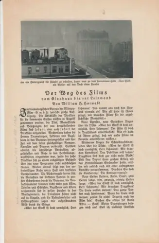 Horwald, William H: Der Weg des Films vom Glashaus bis zur Leinwand. - Aus: Westermanns Monatshefte (1928). 