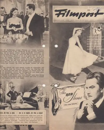 Filmpost. - J. Arthur Rank. - Drehbuch, Regie und Produktion: Michael Powell und Emeric Pressburger. - mit Moira Shearer, Anton Walbrook, Marius Goring, Albert Bassermann u. a: Fimheft zu: The red shoes (Die roten Schuhe). 