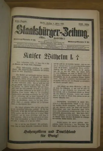 Staatsbürgerzeitung ( O. Bachler Red.)   Reichsbote (Engel, Heinrich Red.)   Volksrundschau: Staatsbürger Zeitung, Reichsbote, Volksrundschau. Sammelband mit insgesamt 23 Ausgaben: 14 Nummern.. 