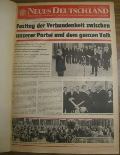 Neues Deutschland: Neues Deutschland. Sammelband mit 40 Ausgaben aus dem Zeitraum 01.06.1968 - 31.12.1968, Jahrgang 23. Organ des Zentralkomitees der sozialistischen Einheitspartei Deutschlands. Enthalten sind: Nr. 180,0183, 187, 189, 203, 214, 218, 220, 