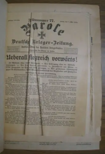 Champagne-Kamerad, der / Champagne-Kriegszeitung / Horchposten, der / Parole / Armee Zeitung / Wacht im Westen, die / Kriegszeitung der 4. Armee: Sammelband mit 33 Ausgaben verschiedener Zeitungen aus dem 1. Weltkrieg aus dem Zeitraum 09.05.1915 - 23.05.1