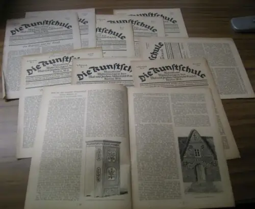 Kunstschule, Die.   Carl Schnebel, Heinrich Pudor, Otto Dannenberg, Jos. Aug. Beringer über Otto Hupp, Johannes Meru: Die Kunstschule. Konvolut mit den Heften 3.. 