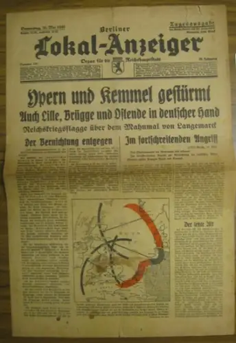Berliner Lokalanzeiger. - Lucke, Fritz (Red.): Berliner Lokal-Anzeiger. Tagesausgabe, 30. Mai 1940. Nr. 128, 58. Jahrgang. Organ für die Reichshauptstadt. 