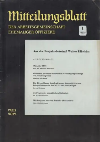 Arbeitsgemeinschaft ehemaliger Offiziere (Hrsg.)   Hummeltenberg, Max / von Kügelgen, Bernt / Stösslein, Herbert / Engelbrecht, Erwin (Red.)   Dieckmann, Johannes / Rshewskaja.. 