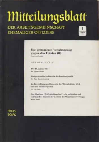 Arbeitsgemeinschaft ehemaliger Offiziere (Hrsg.)   Hummeltenberg, Max / von Kügelgen, Bernt / Stösslein, Herbert / Engelbrecht, Erwin (Red.)   von Lenski, Arno /..