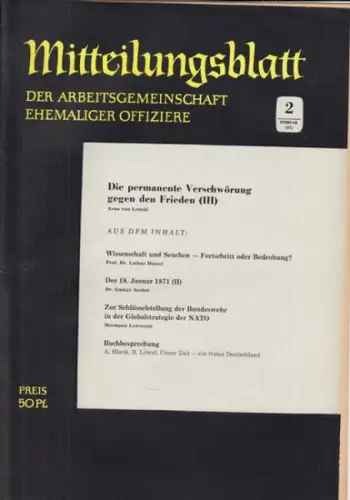 Arbeitsgemeinschaft ehemaliger Offiziere (Hrsg.)   Hummeltenberg, Max / von Kügelgen, Bernt / Stösslein, Herbert / Engelbrecht, Erwin (Red.)   von Lenski, Arno /.. 