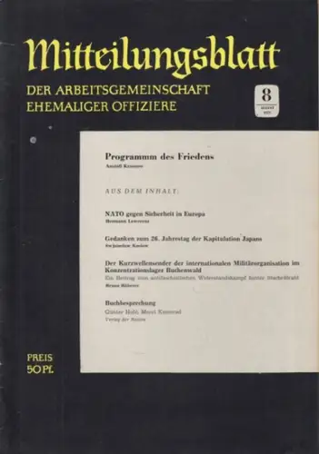 Arbeitsgemeinschaft ehemaliger Offiziere (Hrsg.)   Hummeltenberg, Max / von Kügelgen, Bernt / Stösslein, Herbert / Engelbrecht, Erwin (Red.)   Krasnow, Anatoli / Lewerenz.. 