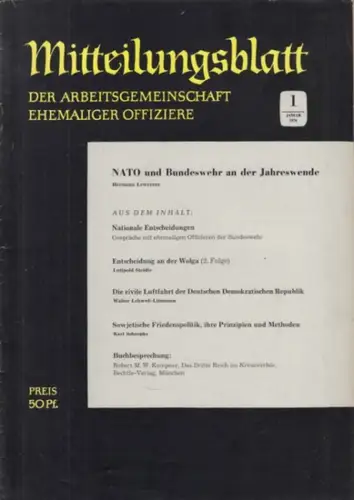 Arbeitsgemeinschaft ehemaliger Offiziere (Hrsg.)   Hummeltenberg, Max / von Kügelgen, Bernt / Stösslein, Herbert / Engelbrecht, Erwin (Red.)   Lewerenz, Hermann / Steidle.. 