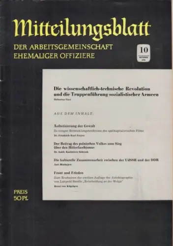 Arbeitsgemeinschaft ehemaliger Offiziere (Hrsg.)   Hummeltenberg, Max / von Kügelgen, Bernt / Stösslein, Herbert / Engelbrecht, Erwin (Red.)   Gast, Hubertus / Freyer.. 