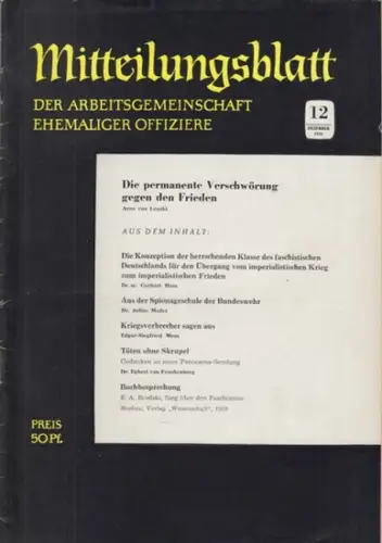 Arbeitsgemeinschaft ehemaliger Offiziere (Hrsg.)   Hummeltenberg, Max / von Kügelgen, Bernt / Stösslein, Herbert / Engelbrecht, Erwin (Red.)   von Lenski, Arno /.. 