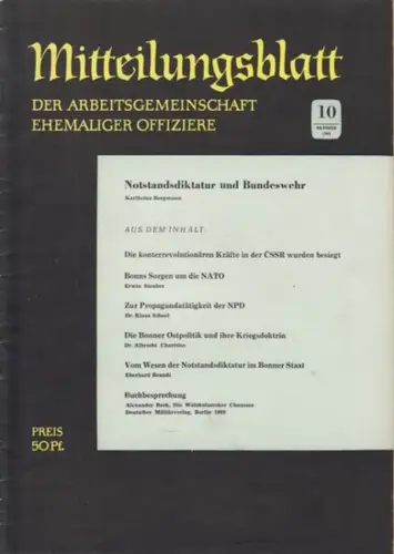 Arbeitsgemeinschaft ehemaliger Offiziere (Hrsg.)   Hummeltenberg, Max / von Kügelgen, Bernt / Stösslein, Herbert / Engelbrecht, Erwin (Red.)   Bergmann, Karlheinz / Steuber.. 
