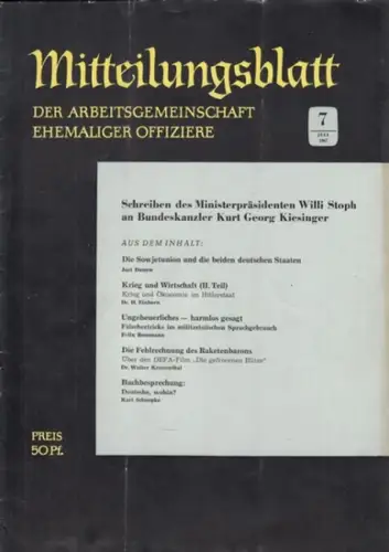 Arbeitsgemeinschaft ehemaliger Offiziere (Hrsg.)   Hummeltenberg, Max / von Kügelgen, Bernt / Stösslein, Herbert / Engelbrecht, Erwin (Red.)   Danow, Juri / Einhorn.. 