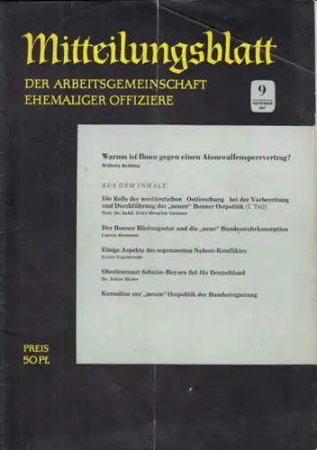 Arbeitsgemeinschaft ehemaliger Offiziere (Hrsg.)   Hummeltenberg, Max / von Kügelgen, Bernt / Stösslein, Herbert / Engelbrecht, Erwin (Red.)   Redding, Wilhelm / Gentzen.. 
