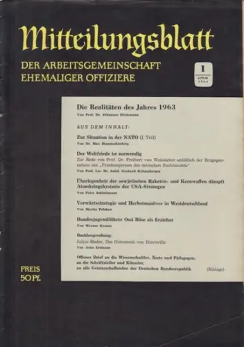 Arbeitsgemeinschaft ehemaliger Offiziere (Hrsg.)   Hummeltenberg, Max / von Kügelgen, Bernt / Stösslein, Herbert / Engelbrecht, Erwin (Red.)   Dieckmann, Johannes / Hummeltenberg.. 