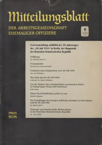 Arbeitsgemeinschaft ehemaliger Offiziere (Hrsg.)   Hummeltenberg, Max / von Kügelgen, Bernt / Stösslein, Herbert / Engelbrecht, Erwin (Red.)   von Witzleben, Job /.. 