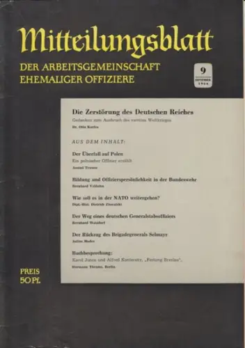 Arbeitsgemeinschaft ehemaliger Offiziere (Hrsg.)   Hummeltenberg, Max / von Kügelgen, Bernt / Stösslein, Herbert / Engelbrecht, Erwin (Red.)   Korfes, Otto / Trusow.. 