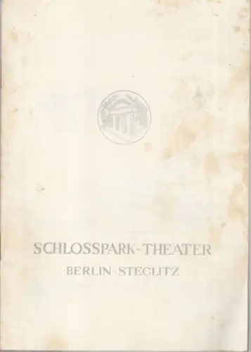 Schlosspark-Theater Berlin. - Intendant: Boleslaw Barlog. - Friedrich Schiller. - Walter Franck, Bernhard Minetti, Veit Harlan u. a: Programmheft zu: Das Tagebuch der Anne Frank. - nach Frances Goodrich und Albert Hackett, Spielzeit 1956/1957. - Inszenier