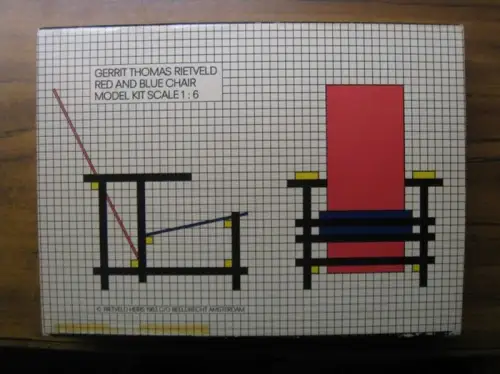 Erben Gerrit Thomas Rietveld (Hrsg.) / Keja Donia (Entwurf) / Peter Koopmans (Text): red and blue chair model kit scale 1 : 6. 