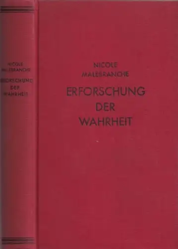 Malebranche, Nicole ( Nicolas de Malebranche ) (1638 - 1715) / Artur Buchenau (Hrsg.): Erforschung der Wahrheit - Erster Band, Buch 1 - 3. 
