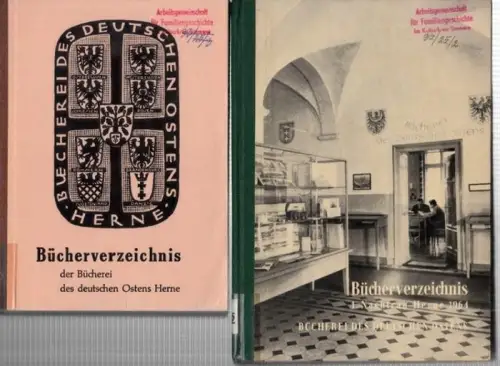 Bücherei des Deutschen Ostens   Viktor Kauder, Dr. Raddatz, Dr. Schober (Vorw.): Bücherei des Deutschen Ostens Herne. Bücherverzeichnis   1. Nachtrag 1964 UND.. 