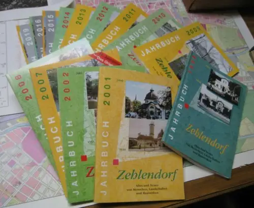 Heimatverein Zehlendorf (Hrsg.) / Benno Carus / Angela Grützmann (Red.): Jahrbuch Zehlendorf. Konvolut mit 19 (!) Jahrgängen: 1998 (2.Jg.), 2001 (5. Jgg), 2002, 2003, 2005.. 