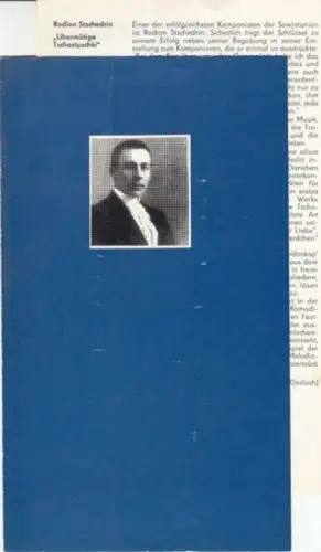 Städtische Theater Karl Marx Stadt.   Generalintendant: Gerhard Meyer.   Mark Ermler: Programmheft zum Sinfoniekonzert / 3. Konzert anläßlich der Tage der Musikkultur.. 