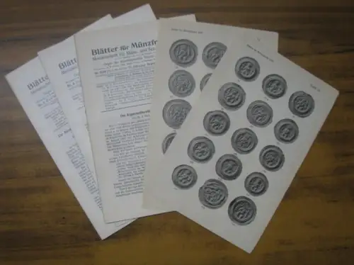 Blätter für Münzfreunde. 70. Jahrgang 1935.   Hier die Hefte 3, 4 und 9/10 ( von 12 ).   Im Inhalt u. a.:.. 