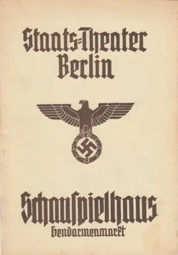Programmheft zu: Und Pippa tanzt! Ein Glashüttenmärchen von Gerhart Hauptmann.   Zum 1. Male: Sonnabend, 10. Januar 1937.   Spielleitung: Lothar Müthel.. 
