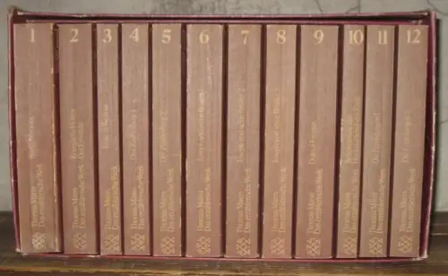 Mann, Thomas: Das erzählerische Werk. Taschenbuchausgabe komplett mit 12 Bänden im Schuber. Bd. 1: Buddenbrooks. Bd. 2: Königliche Hoheit. Der Erwählte. Bd. 3: Lotte in.. 