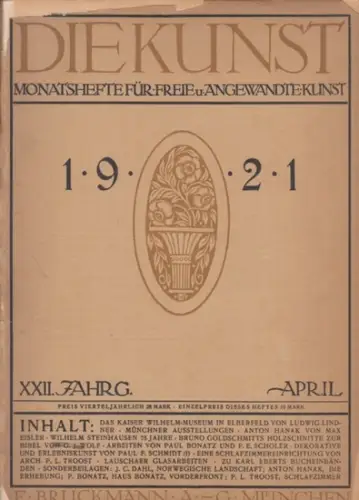 Kunst, Die.   P. Kirchgraber (verantwortlicher Schriftleiter).   mit Beiträgen von Paul Bonatz und F. E. Scholer / Paul F. Schmidt / W.. 
