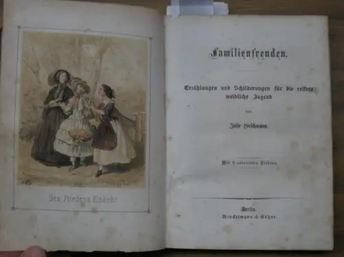 Hirschmann, Julie: Familienfreuden. Erzählungen und Schilderungen für die reifere weibliche Jugend: Eine Bürgerfamilie. Die einzige Tochter. Die Haussonne. Das Leben gleicht der Fahrt zur See.. 