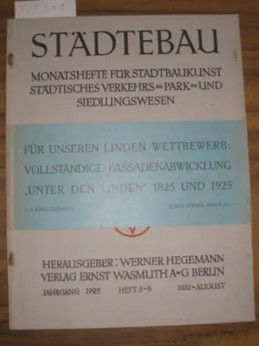 Städtebau   Hegemann, Werner (Hrsg.)   Paul Zucker ( Max Säume (Autoren): Städtebau. Jahrgang 1925, Heft 5   8, Mai.. 