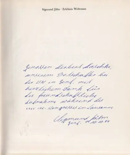 Jähn, Sigmund: Erlebnis Weltraum - Widmungsexemplar !. 